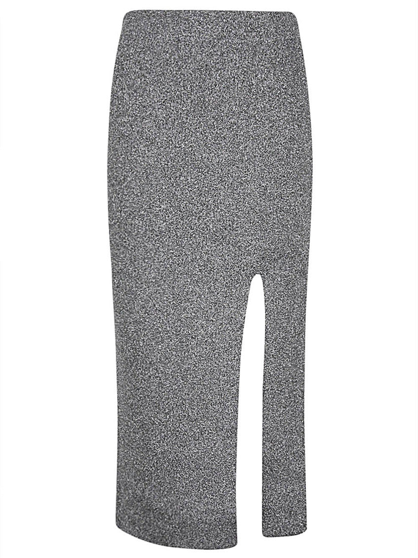 Dark Grey Viscose Midi Skirt 1