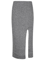 Dark Grey Viscose Midi Skirt 1