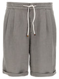 Grey Linen bermuda shorts 1