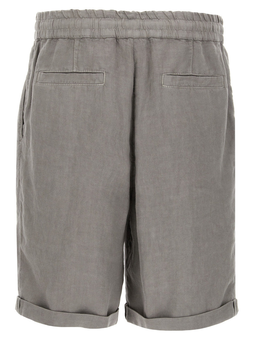 Grey Linen bermuda shorts 2