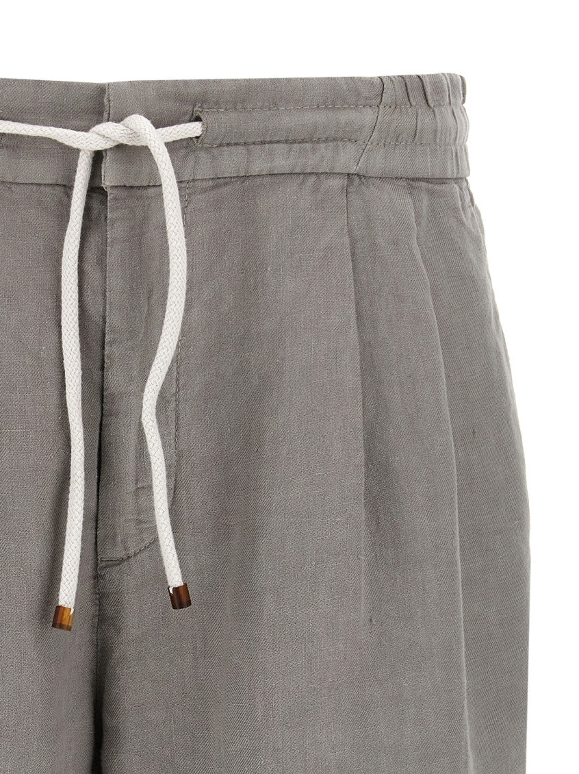Grey Linen bermuda shorts 3