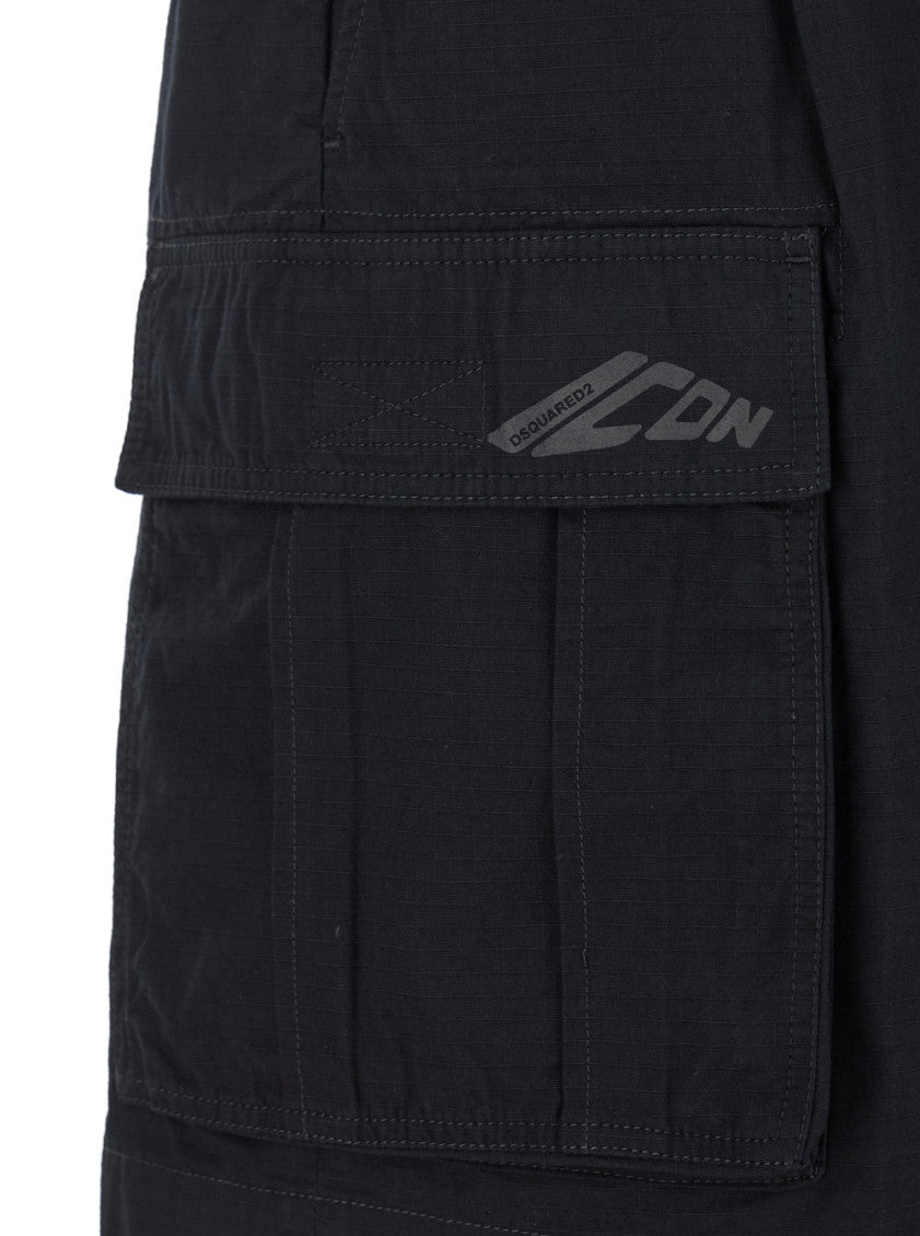 Black 'Icon New Generation' Black Cargo Shorts 3