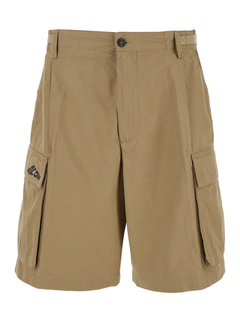 Beige 'Icon New Generation' Beige Cargo Shorts 1