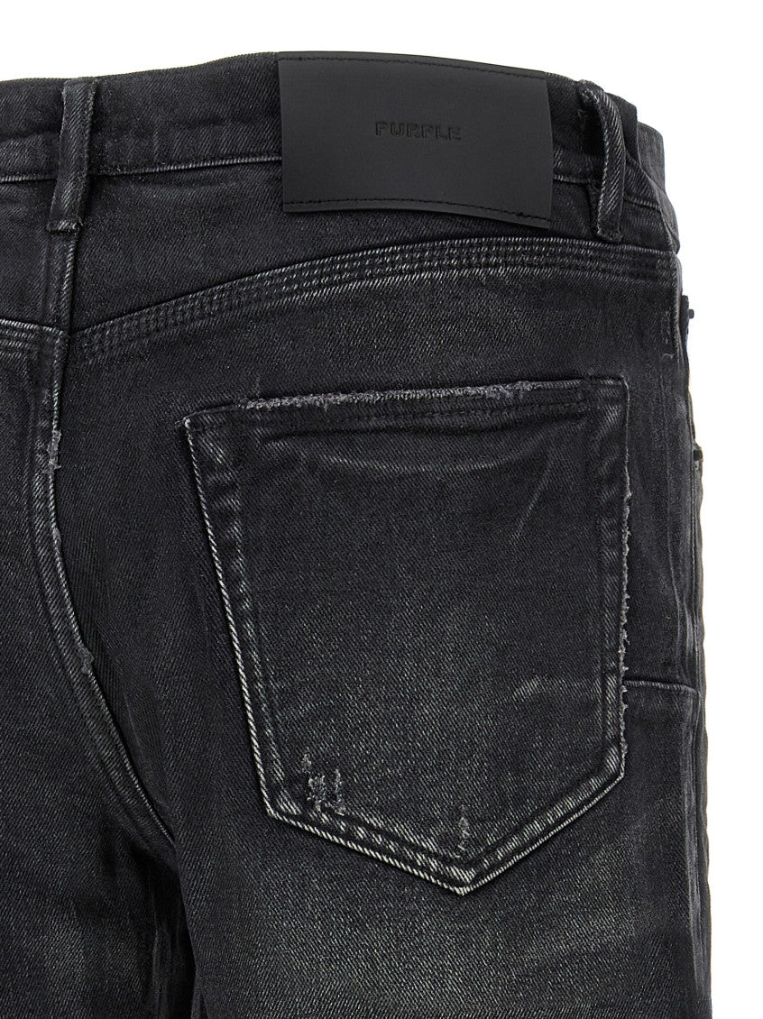 Black 'P005 Double Dip Coated' jeans 4