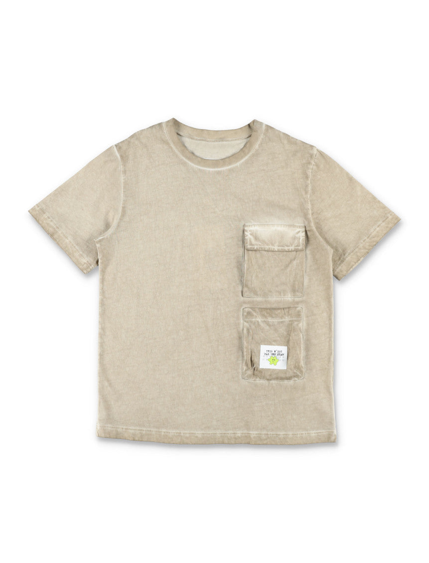 Girls Beige Cotton T-Shirt 1