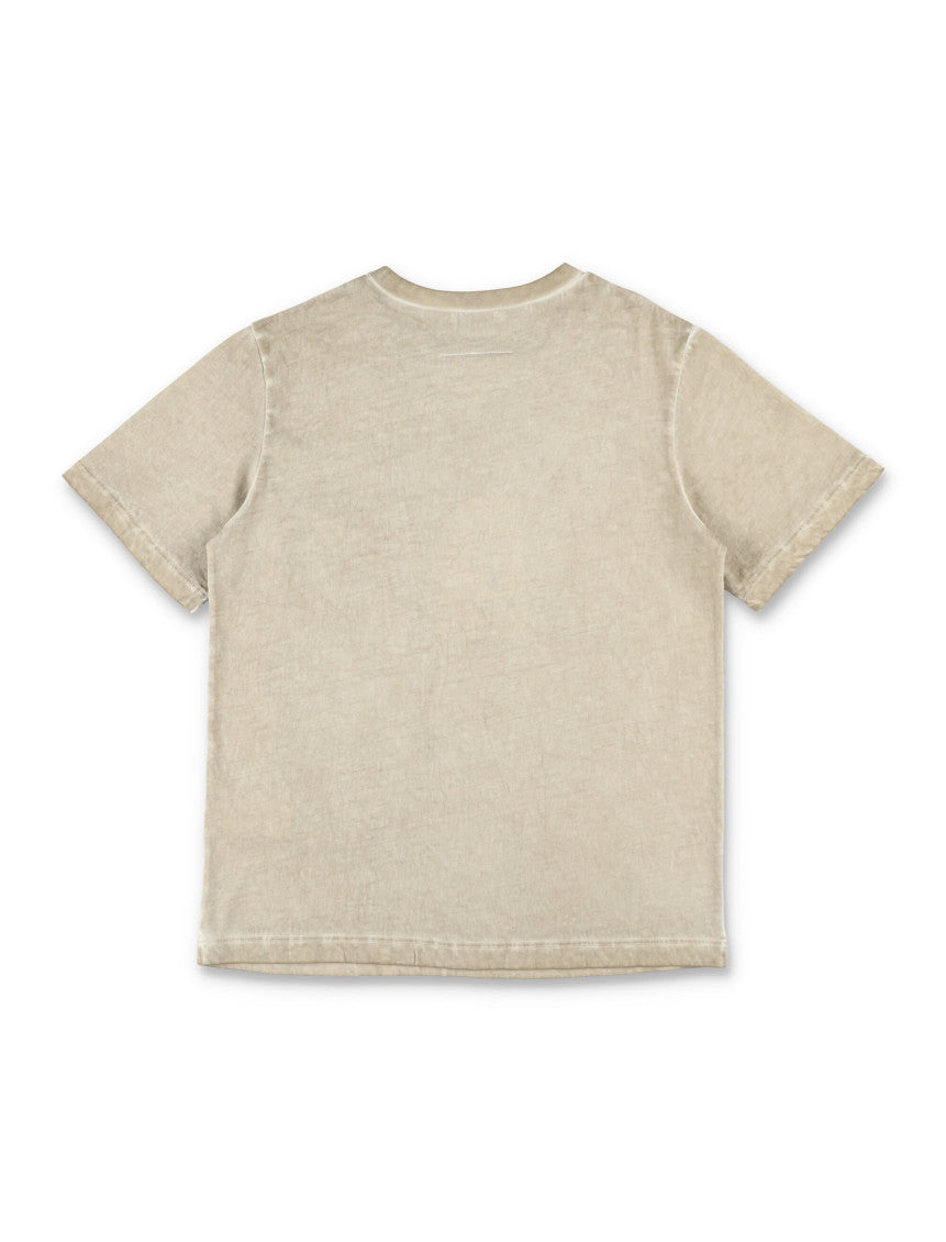 Girls Beige Cotton T-Shirt 2