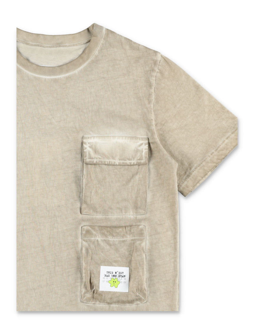 Girls Beige Cotton T-Shirt 3