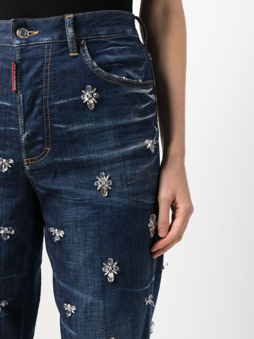 Blue Crystal Flies Wash Boston Jeans 5