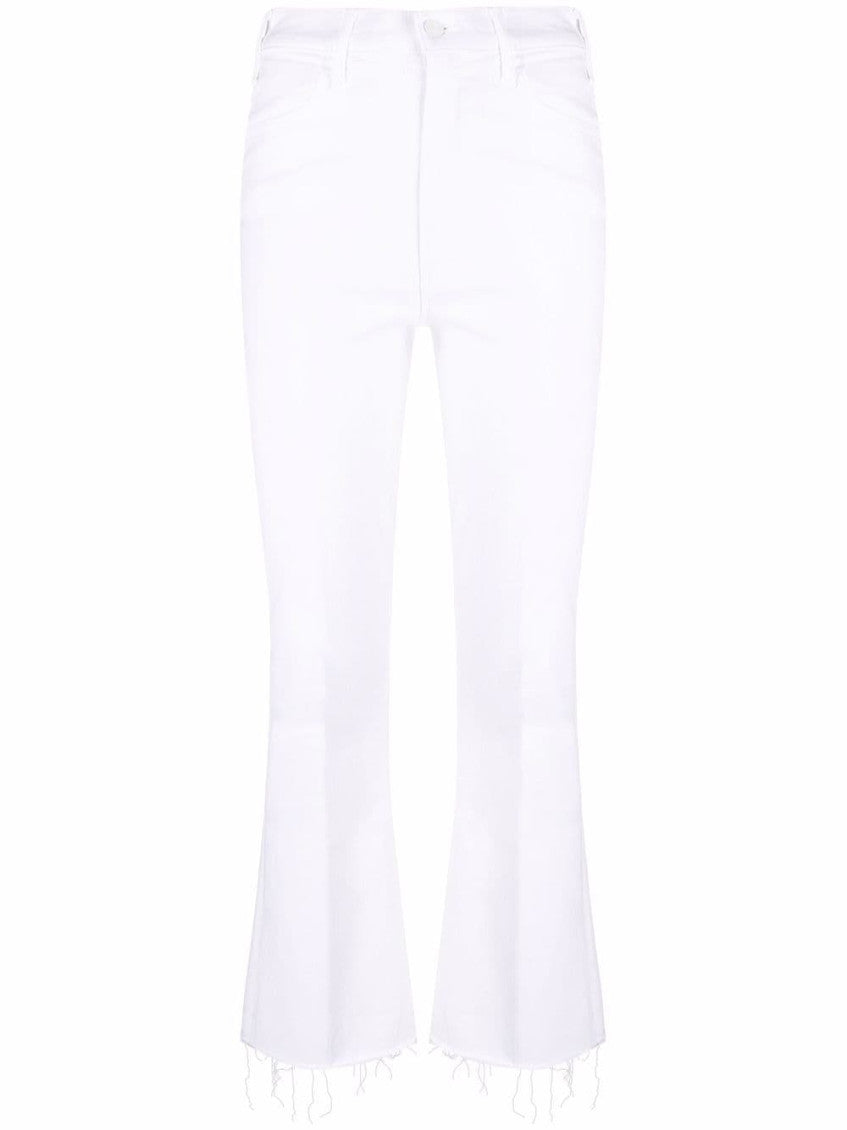 White Flared Ankle Denim Jeans 1