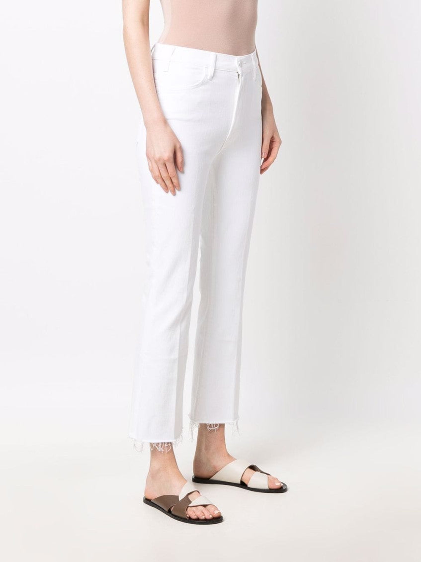 White Flared Ankle Denim Jeans 2