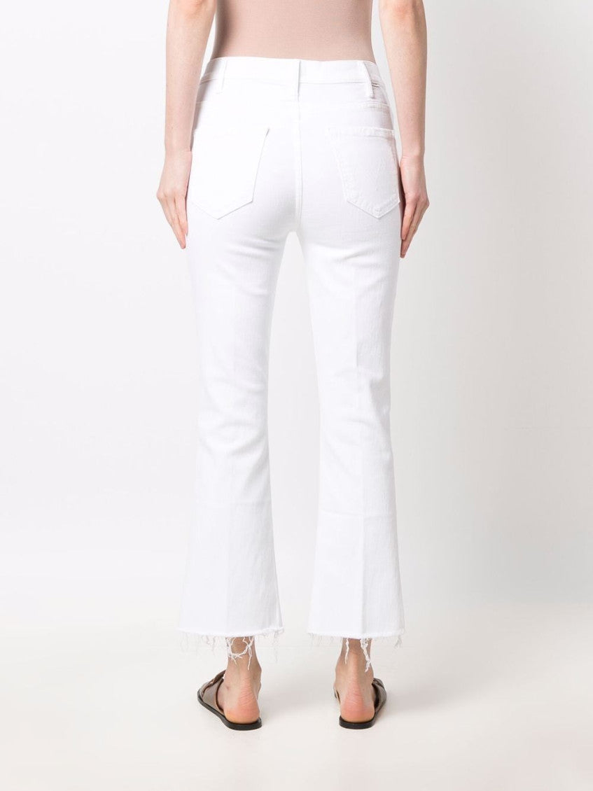 White Flared Ankle Denim Jeans 4