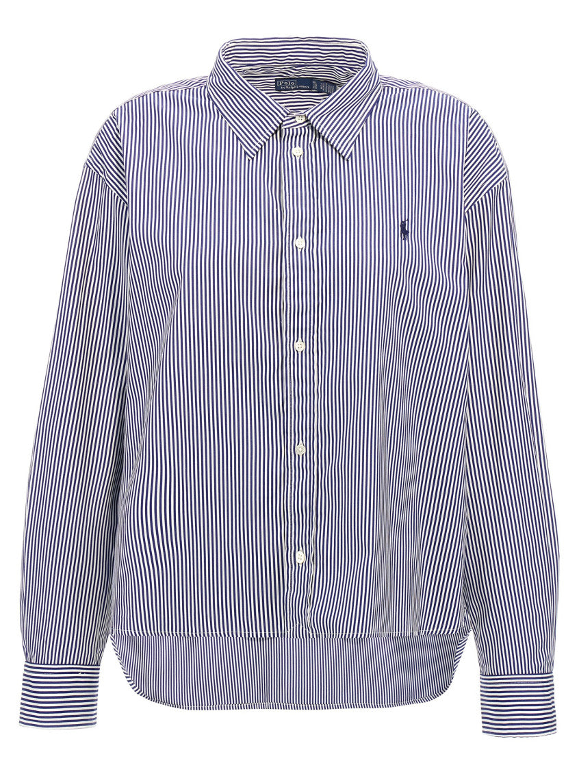 Blue Striped And Logo Shirt 1