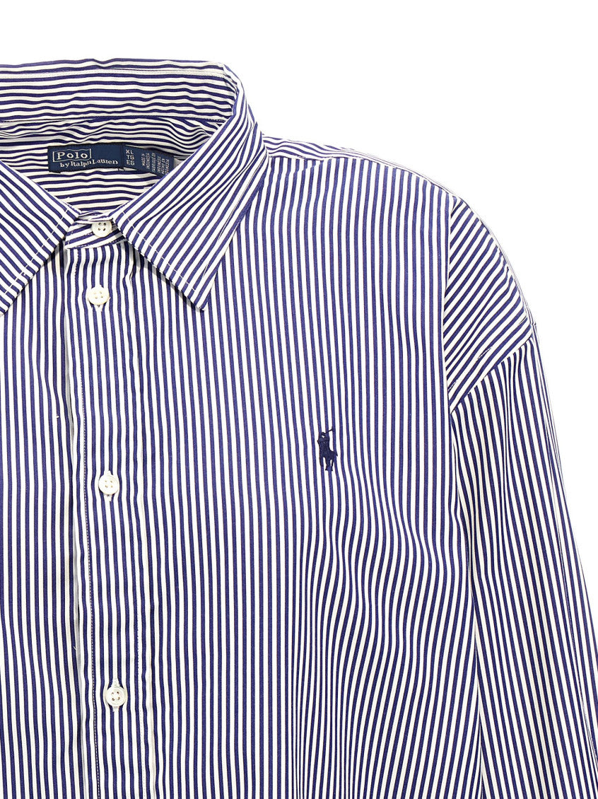 Blue Striped And Logo Shirt 3