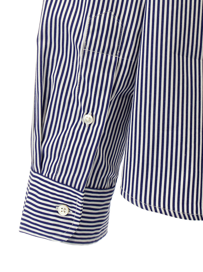 Blue Striped And Logo Shirt 4