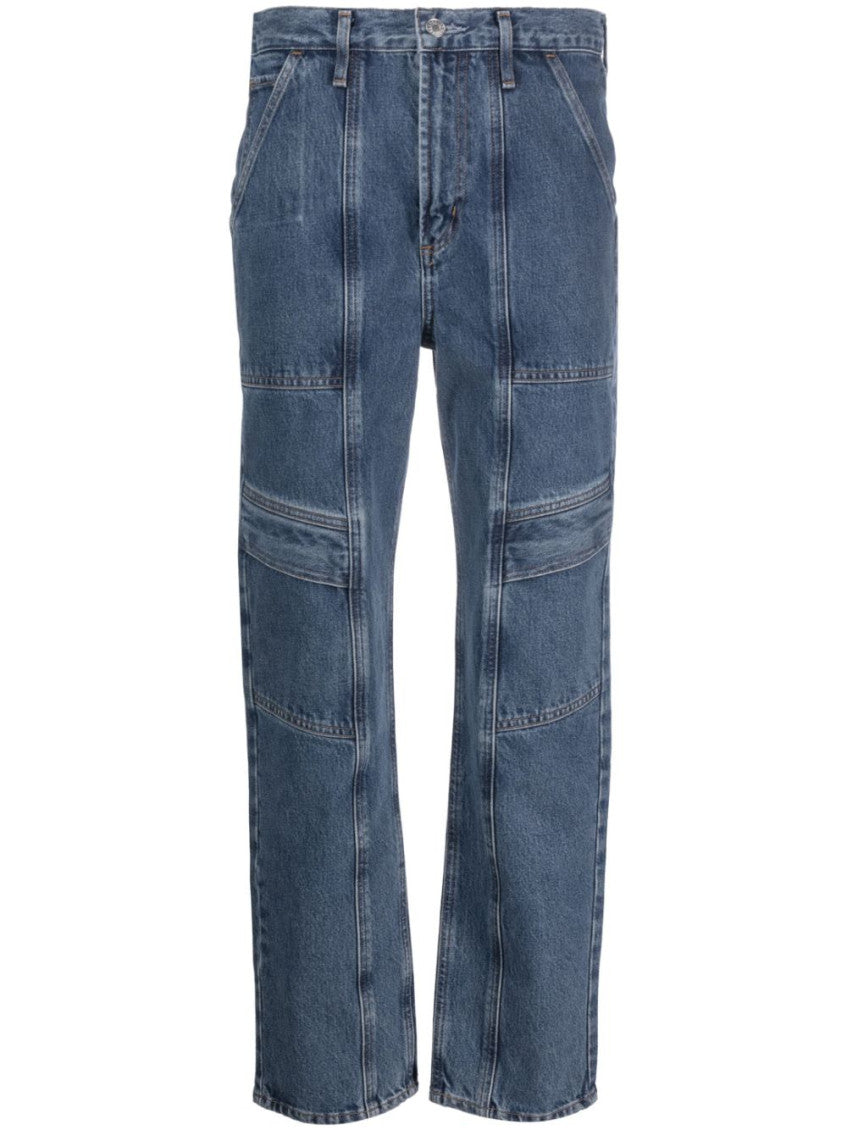 Blue Cargo Straight-leg Jeans 1