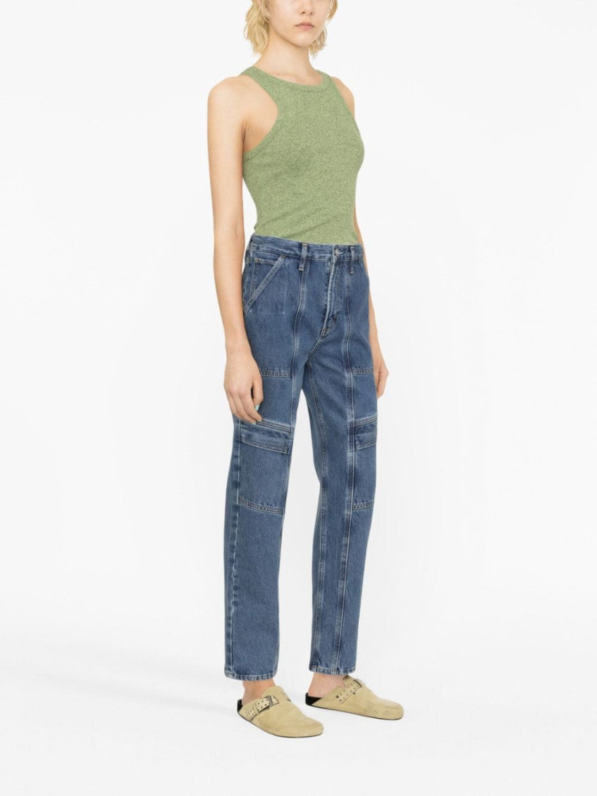 Blue Cargo Straight-leg Jeans 2