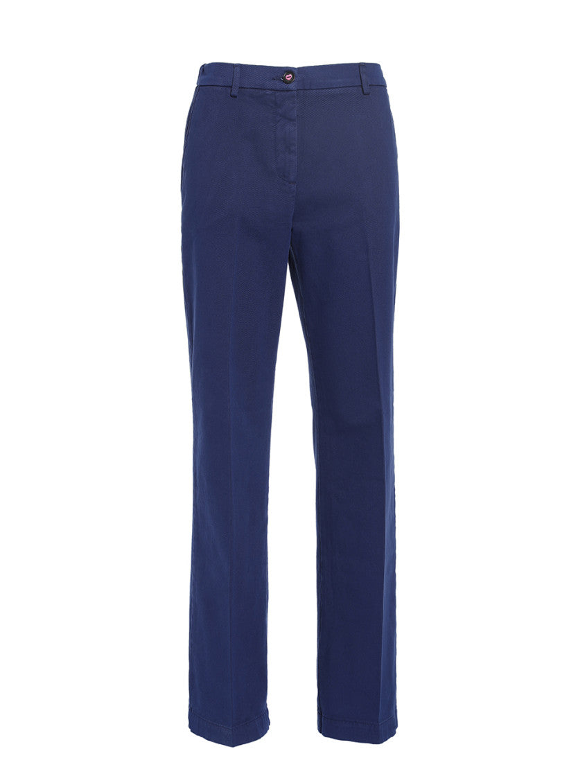 Blue Cropped Flared Trousers 1
