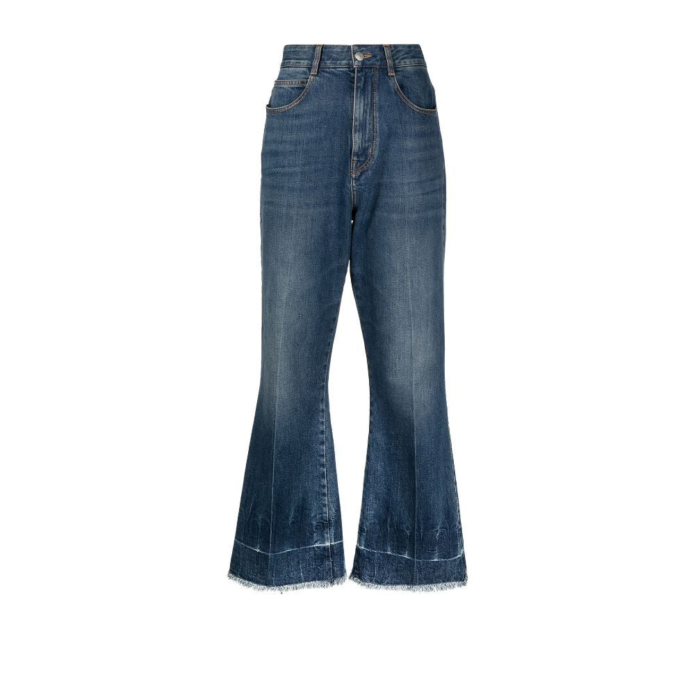 Blue Flared crop denim jeans 7