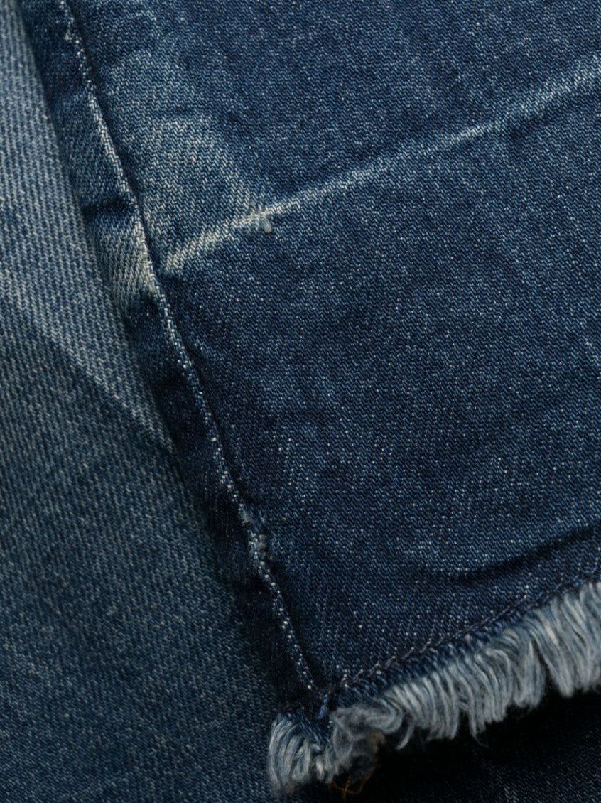 Blue Flared crop denim jeans 8
