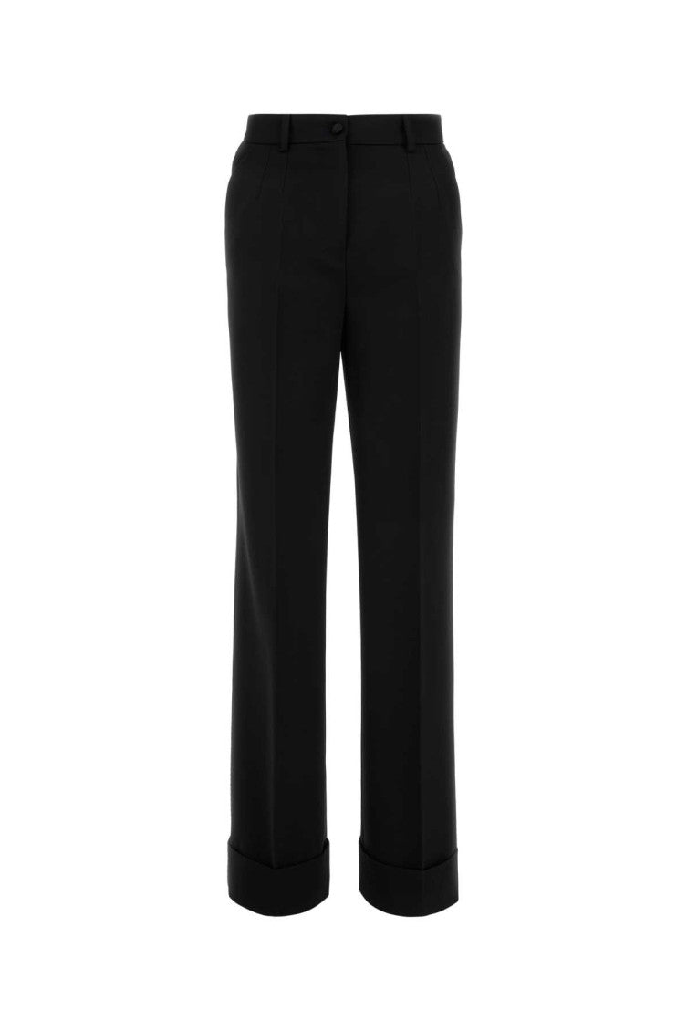 Black Flared Woolen Pants 1