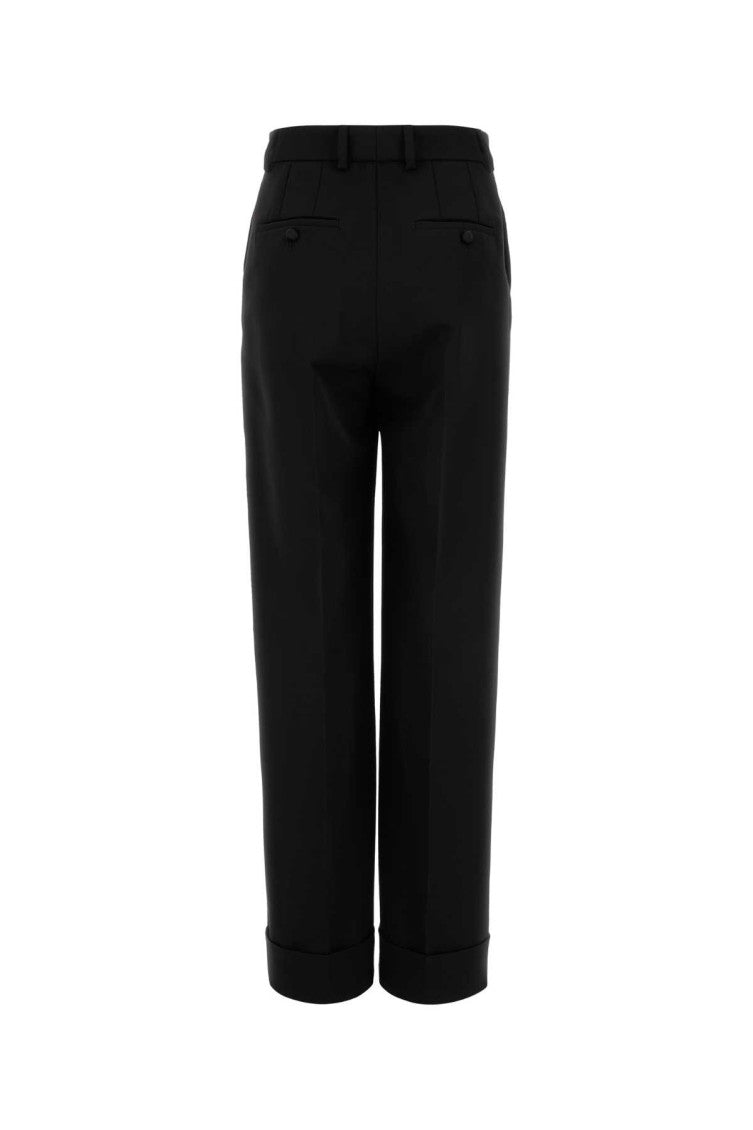 Black Flared Woolen Pants 2
