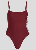 Maroon Logo Swimsuit 1