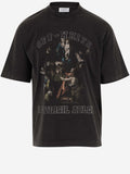 Black COTTON T-SHIRT WITH GRAPHIC PRINT 1