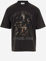Black COTTON T-SHIRT WITH GRAPHIC PRINT 1