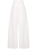 White Linen and cotton blend trousers 1