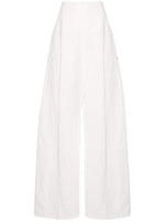White Linen and cotton blend trousers 1