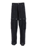 Black 90s Logo Straight Leg Cargo Pants 1