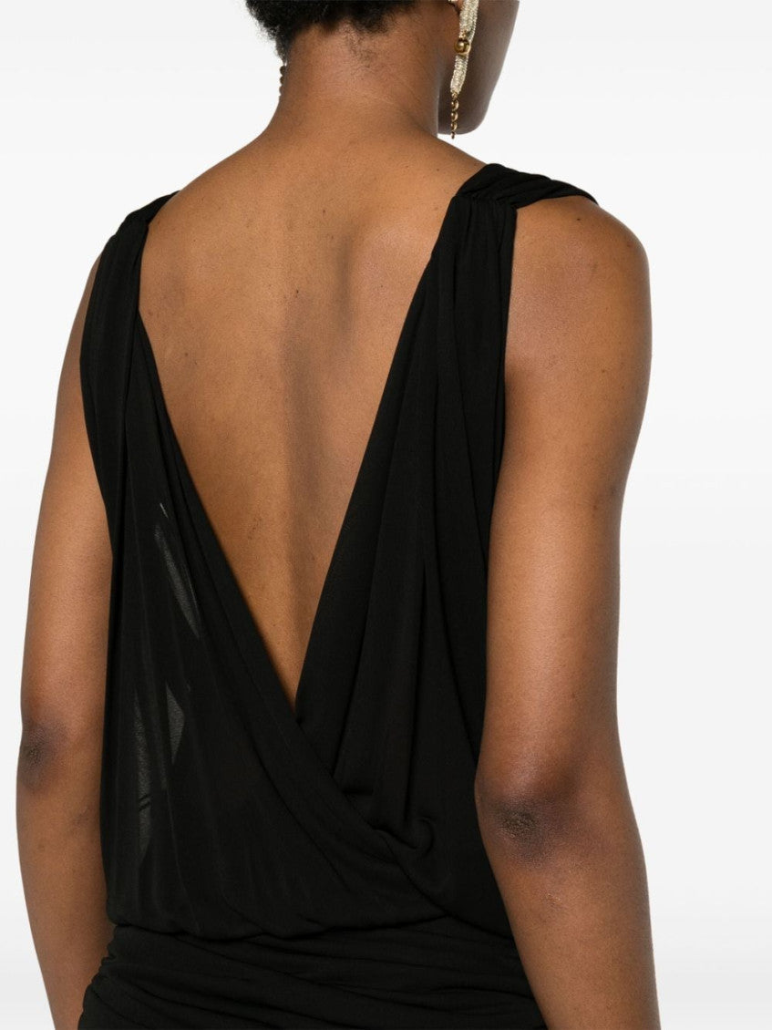 Black V-Neck Dress 2