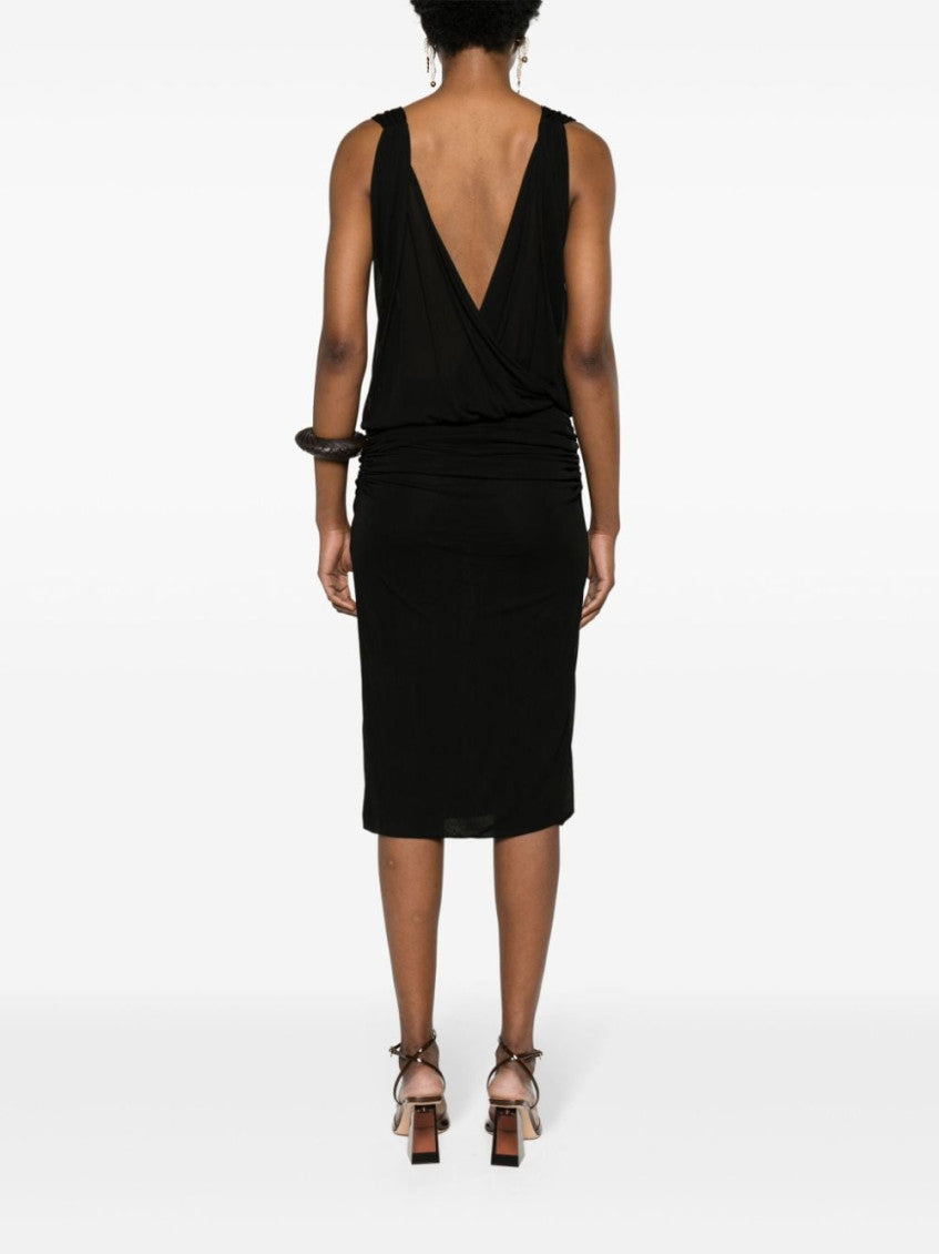 Black V-Neck Dress 5