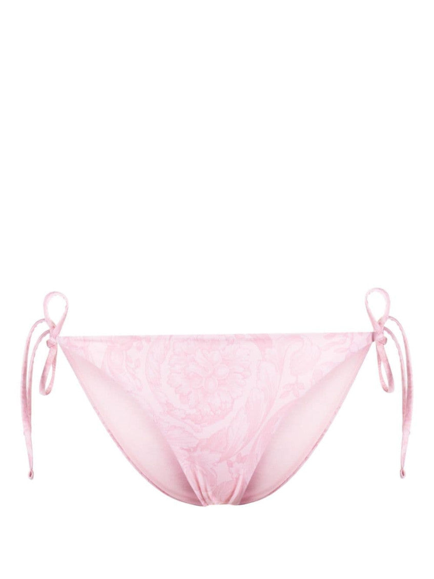 Light Pink Barocco Print Bikini Bottoms 1