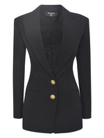 Black 2-button cinched-waist jacket 1