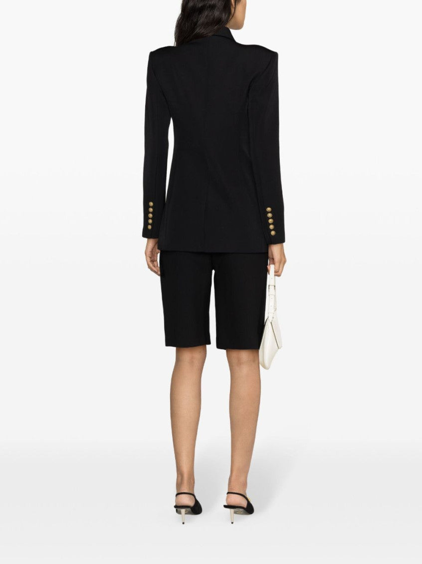 Black 2-button cinched-waist jacket 4