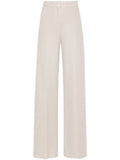 Beige Cotton wide-leg trousers 1