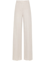 Beige Cotton wide-leg trousers 1