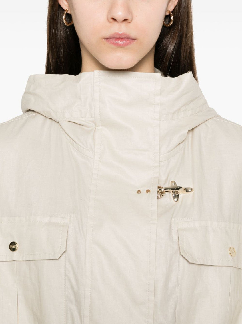 White Linen And Cotton Blend Jacket 2