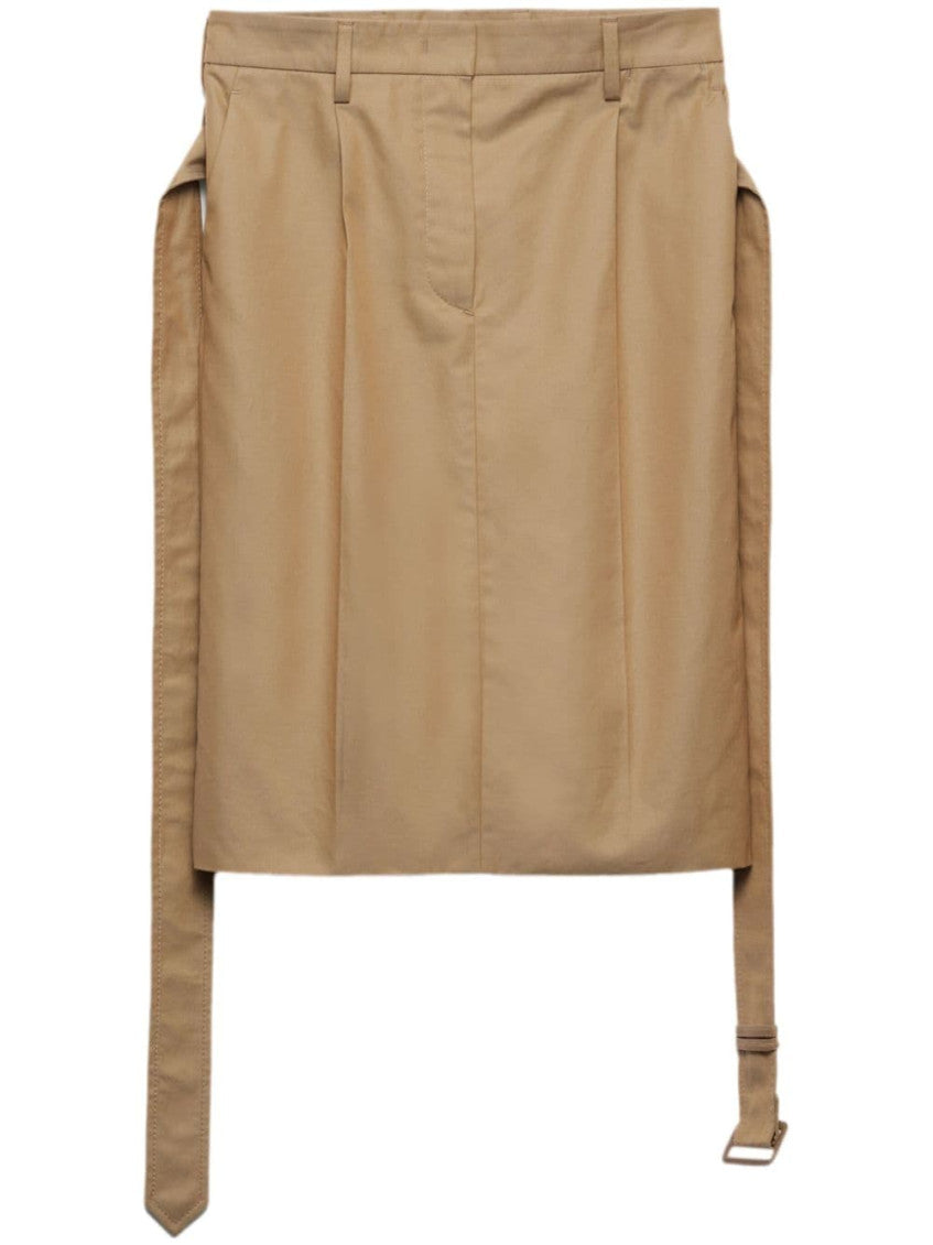 Beige Belted midi skirt 1