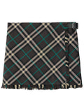 Dark Grey Check Wool Blend Mini Skirt 1