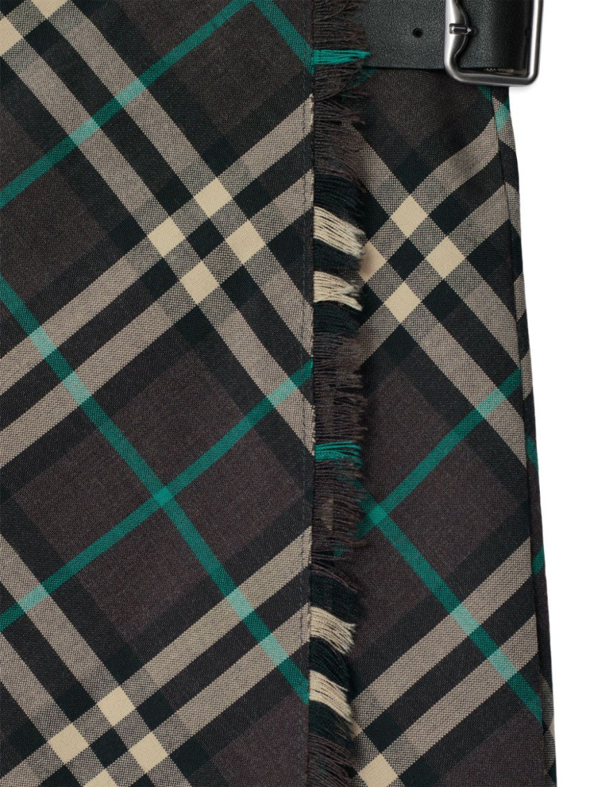 Dark Grey Check Wool Blend Mini Skirt 3