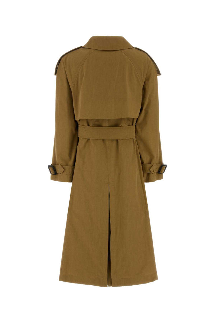 Brown Double Breasted Trench Coat 2