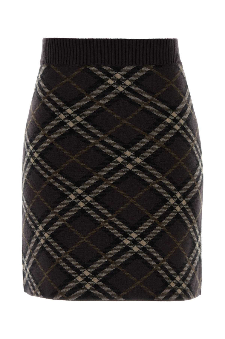 Brown Check Pattern Mini Skirt 2