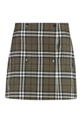 Green Tailored Check Mini Skirt 1