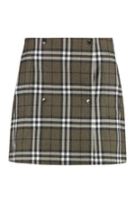 Green Tailored Check Mini Skirt 1