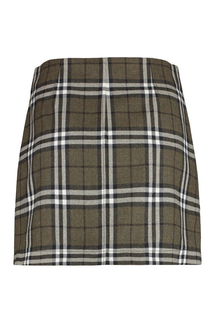 Green Tailored Check Mini Skirt 2