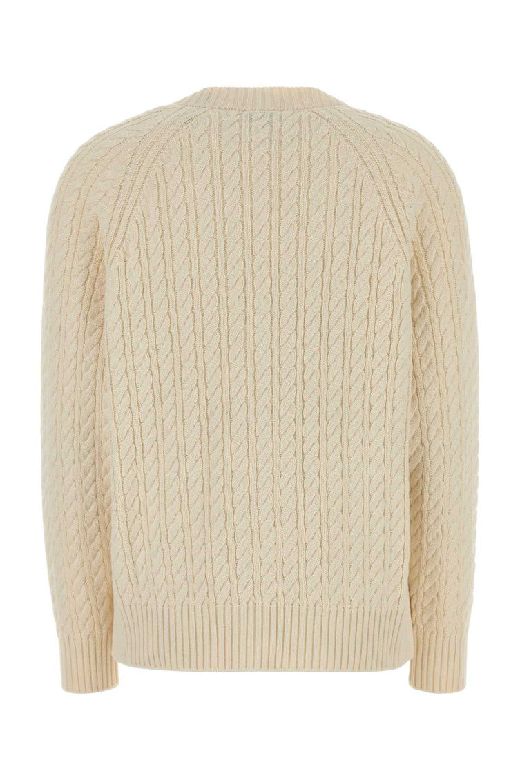 Beige V-Neck Flower Embroidery Cardigan 2