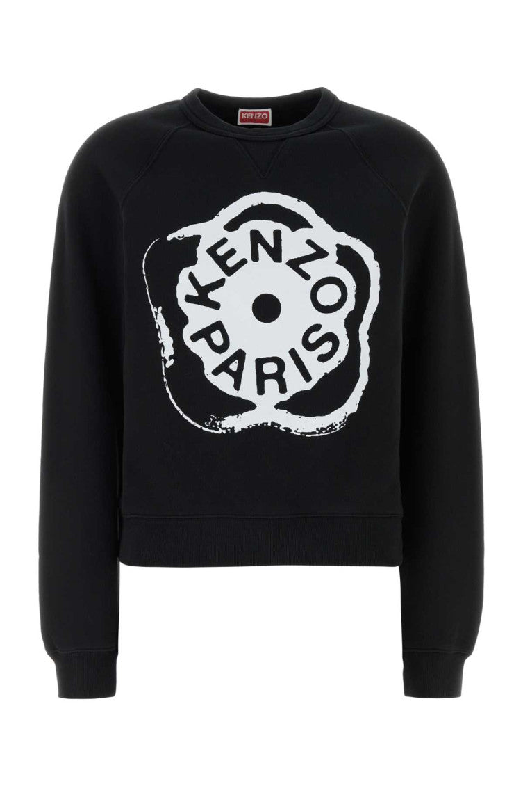 Black Crew Neck Logo Print Sweatshirt 1