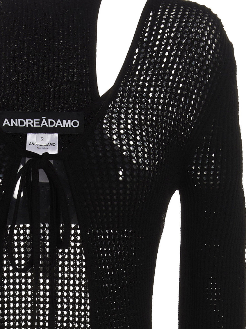 Black Openwork Long Cardigan 3